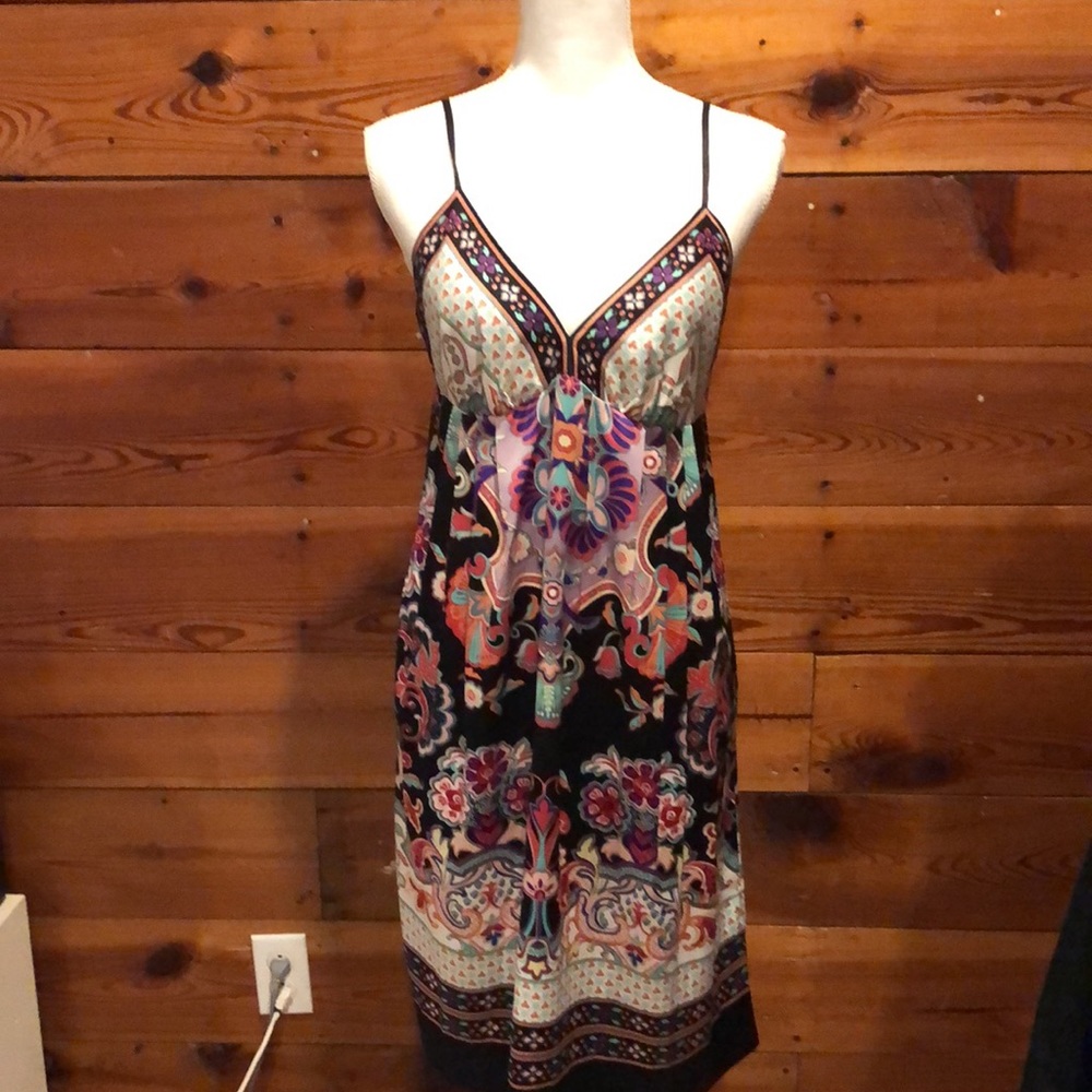 Silky Colorful Sleeveless Dress Sz 10 Dressbarn - Picture 1 of 17